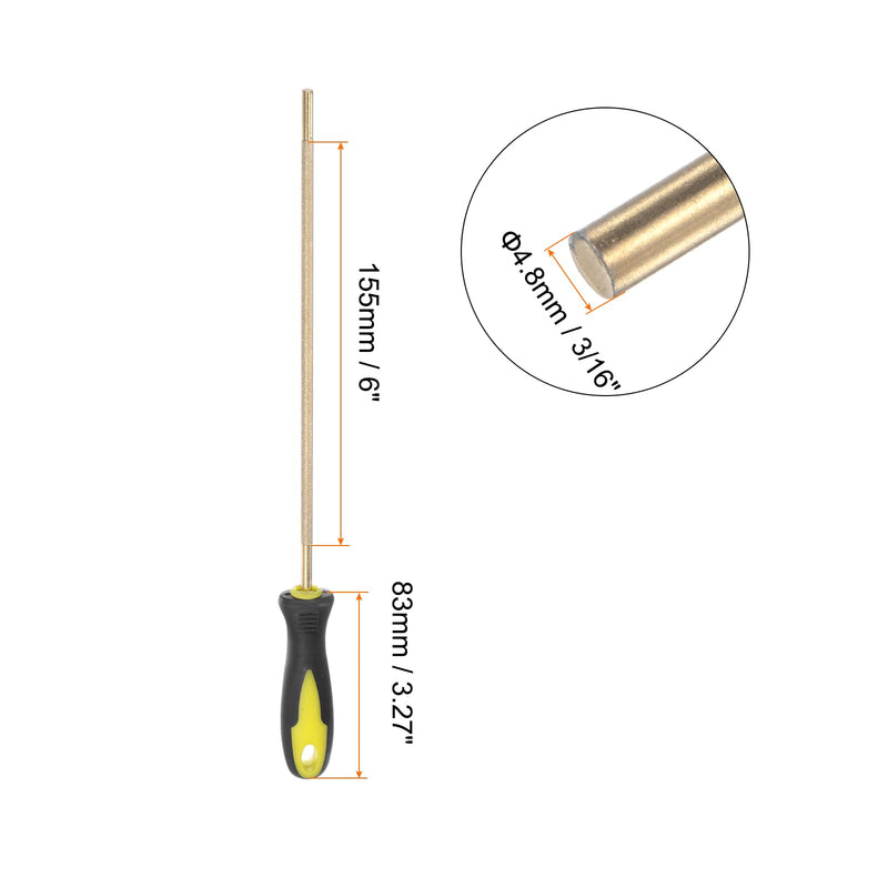 [Australia - AusPower] - sourcing map Diamond Chainsaw File 3/16 Inch (4.8 mm) 80 Grits Round Cutting Sharpening Rasp with Plastic Handle for Chainsaw Polishing 3/16" 