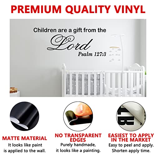 Wall Stickers, Childrens Wall Stickers, Non-Printing, for Bedrooms Playroom Nursery and More, Girls Kids Baby Quotes Inspirational Islamic Home Vinyl Art Decor, Children Area Gift From The Lord 23"X9" Small