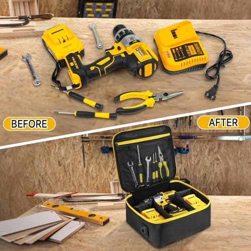 MRINCA black and yellow impact driver case compatible with Dewalt DCF900B, DCF891B, DCF961B and DCF899B