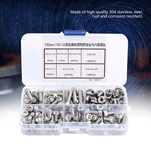 Garosa stainless steel hex socket head screws assortment kit with 6 sizes and storage case