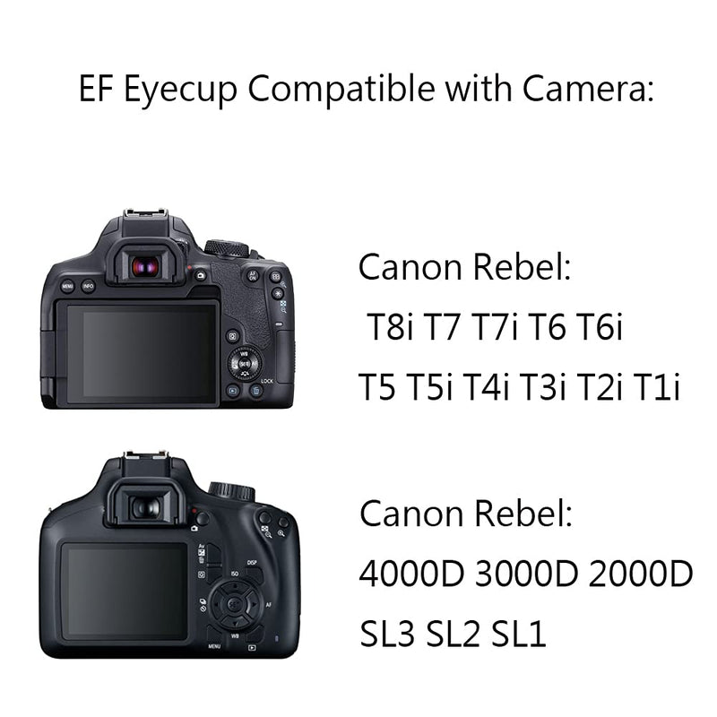 [Australia - AusPower] - T7 Eyecup Camera Eyepiece Viewfinder for Canon EOS Rebel T8i T7 T7i T6i T6s T6 T5i T5 2000D 4000D SL3 SL2 SL1 Camera (2 Packs), Replaces Canon EF 