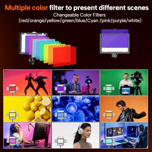 1 Pack LED Video Lighting Kit, 9 Light for Studio Black 45-137cm (1Pack)