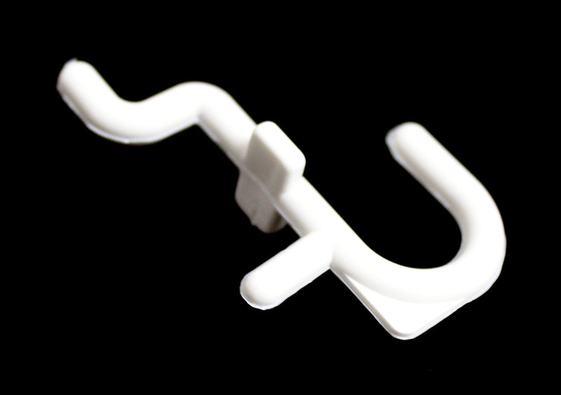 [Australia - AusPower] - JSP Manufacturing Peg Board Non-Locking Plastic J Hook Style Hooks | Garage Tool Storage Craft Hooks Pegboard Asscessories (50, White) 50 
