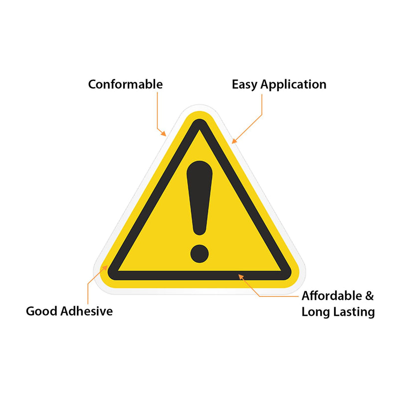 SmartSign (250/Pack) ISO W001 General Hazard Warning Labels with Exclamation Symbol in Dispenser Box, 0.838" x 0.75", Plastic Labels (Aggressive Adhesive) with Polyolefin Film, Yellow/Black