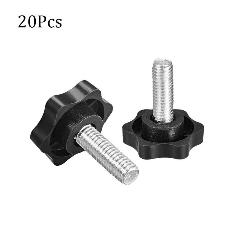 [Australia - AusPower] - NACX M8 x 20mm Thread Clamping Knob, Thumb Screw, Star Hand Knob Tightening Screw Knob for Machinery, 20Pcs 