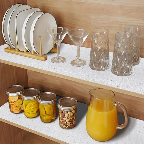 Shelf Liner 20'' X 360'' Drawer Liners Shelf Liners for Kitchen Cabinets Non Adhesive, Strong Grip Anti Slip Cabinet Liners for Shelves, Oil-Proof Waterproof Cupboard Liner 3606 Grey 20"W x 360"L