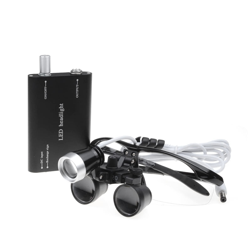 Aphrodite New 3.5x 420mm Surgical Binocular Loupes +Head Light Lamp +Aluminum Box(Black)