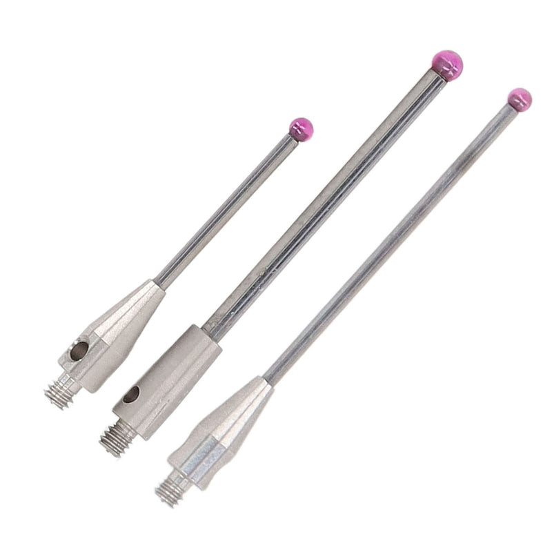 [Australia - AusPower] - CMM Touch Probe Stylus - Tungsten Carbide Stem, 3mm Ruby Ball Tips, M2 Thread CMM Touch Probe Stylus with Red Wear, High Rigidity Tungsten Carbide Rod for Machine Tool Applications 0034 