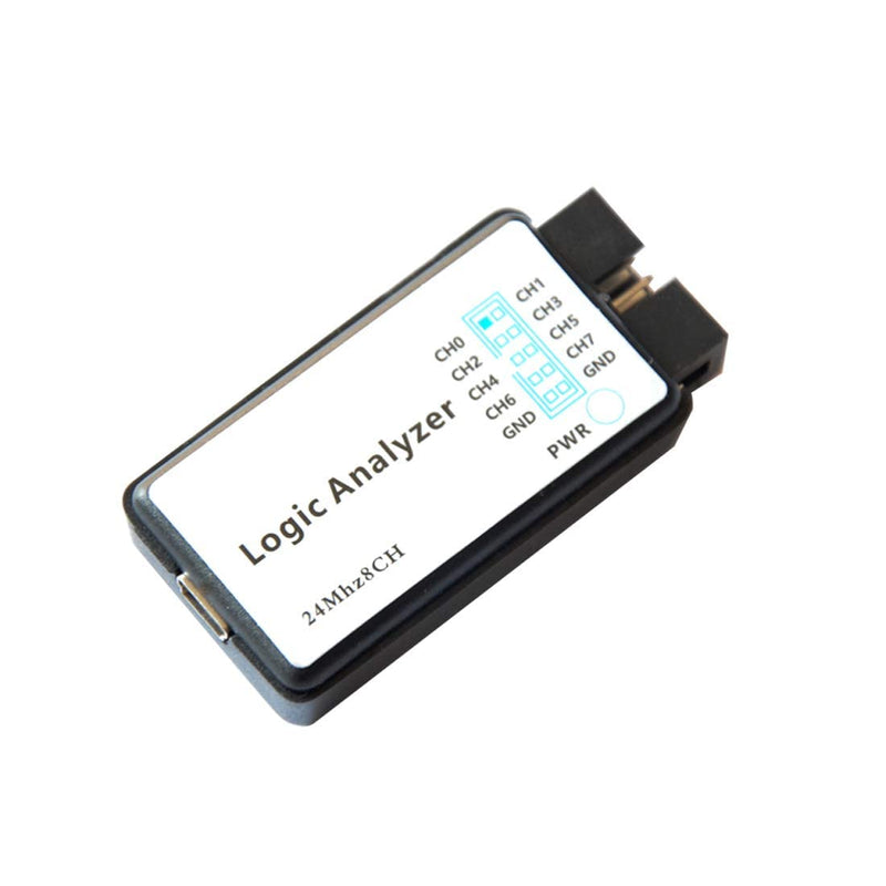 HiLetgo USB Logic Analyzer Device with EMI Ferrite Ring USB Cable 24MHz 8CH 24MHz 8 Channel UART IIC SPI Debug (Pack of 2) Small (Pack of 2)