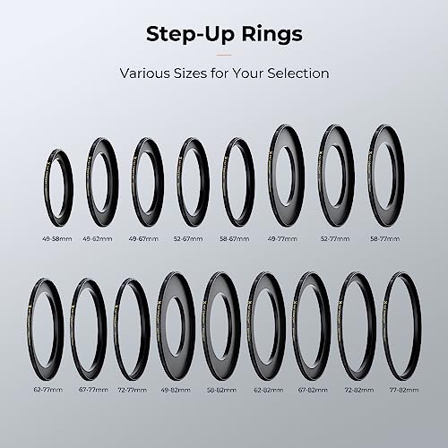 K&F Concept 77mm to 82mm Brass Step-Up Lens Filter Adapter Ring 77-82mm