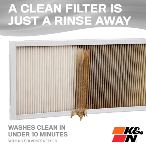 K&N washable MERV 8 HVAC furnace air filter, 9.5 x 19.5 x 0.8 inches