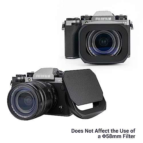 JJC Metal Square Lens Hood Shade for Fuji XF 18-55mm f/2.8-4 R LM OIS Lens For Fuji XF 14mm & XF 18-55mm Lens