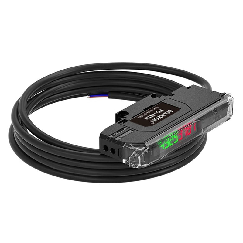 [Australia - AusPower] - FS-N18 Fiber Optic Sensor,HD LED Dual Digital Display Optical Fiber Amplifier,Long-Distance Optical Communications Diffuse Induction Photoelectric Switch (English Instruction Manual) FS-N18 (NPN Outpot) 