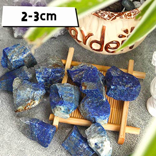 YATOJUZI Lapis Lazuli 1lb Bulk Natural Healing Crystals Raw Rough Rocks Stones Sets for Cabbing Tumbling Cutting Lapidary Polishing Reiki Crytsal Healing Wire Wrapping Decoration Gemstone 1 lb