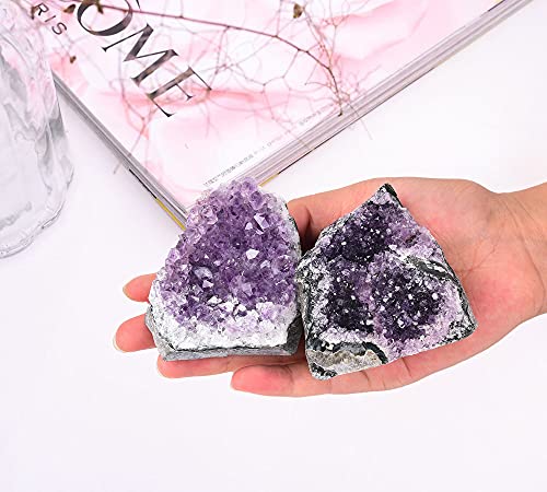 AMOYSTONE Amethyst Cluster Crystal Stone Rock Cluster Druzy Witchcraft Home Decor Small 0.5-1 LBS Irregular Unpolished Grade C Purple C 0.5-1 lbs.