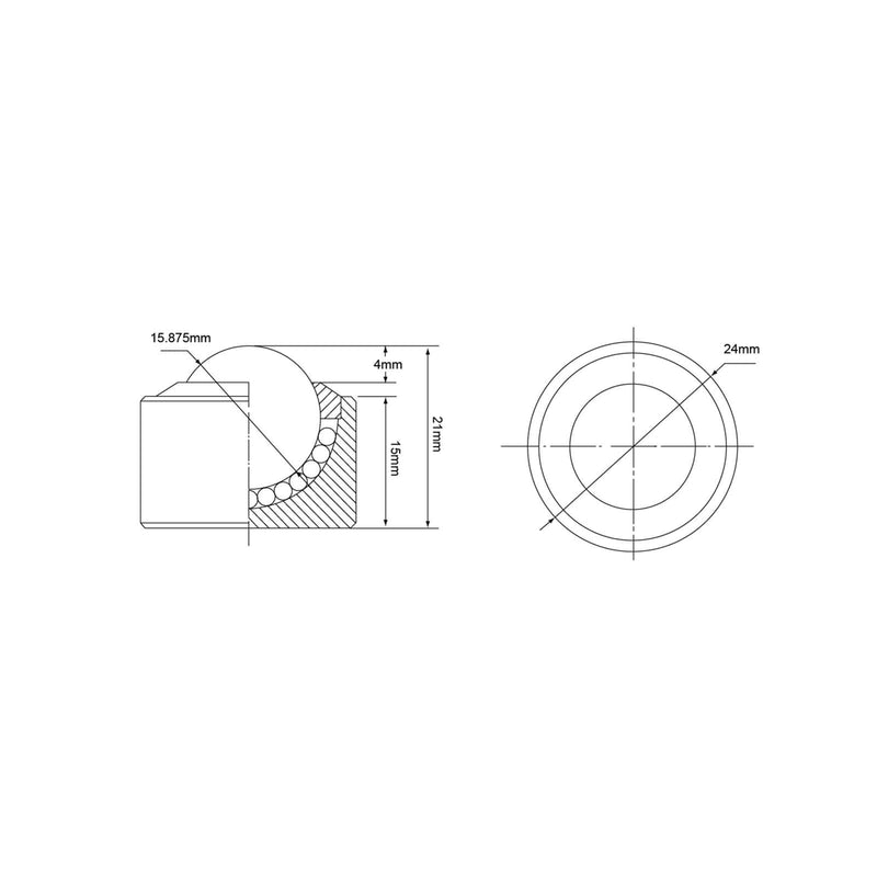 [Australia - AusPower] - Roller Ball Transfer Bearings Casters - Heavy Duty Conveyor Ball Transfer Unit for Transmission Equipment, 15.88mm Diameter Universal Rotation Roller,528 Lbs Total Load Capacity, 6 Pieces D-15.88 
