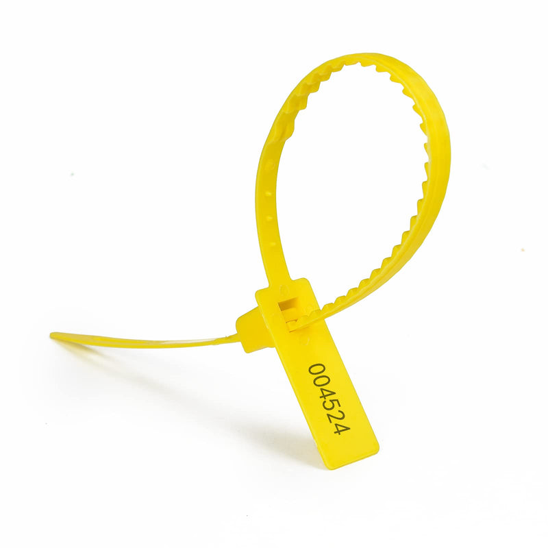 [Australia - AusPower] - Heavy Duty Plastic Security Seals Self Locking Tamper Evident Shipping Seals Numbered Security Tags Pull Tight Securing Straps Truck Trailer Seals Length 337 mm 13.2" (Yellow 100 PCS) Yellow 