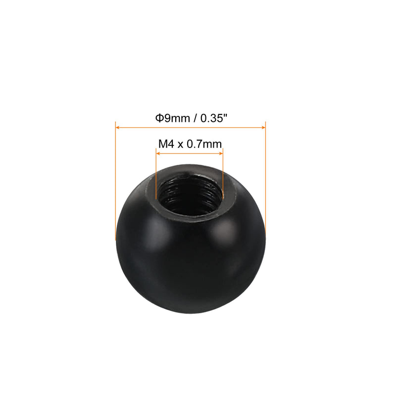[Australia - AusPower] - PATIKIL M4 Thread Cap Nuts Knob, 20 Pack Steel Ball Lamp Decoration Screw Caps Nut Cover for Furniture Lighting, Black M4x9mm 