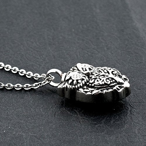 Owl Urn Necklace for Ashes Animal Cremation Keepsake Urn Jewelry Memorial Ash Holder Pendant for Men Women