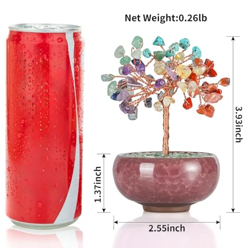 4" Seven Chakra Treasure Basin Crystal Tree