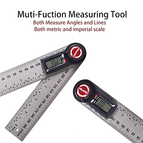 GemRed Protractor Digital 150 mm Stainless Steel Digital Protractor | LCD Display 360° Multi Angle Ruler Angle Gauge for Mechanical Engineering, Woodworking, Construction, DIY (Battery Included) 150mm