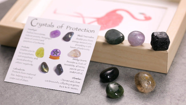 Protection Crystal Set, Crystals of Protection for Shielding Negativity and Spiritual Defense, Spiritual Gifts for Family Friend, Healing Stones for Energy Cleansing
