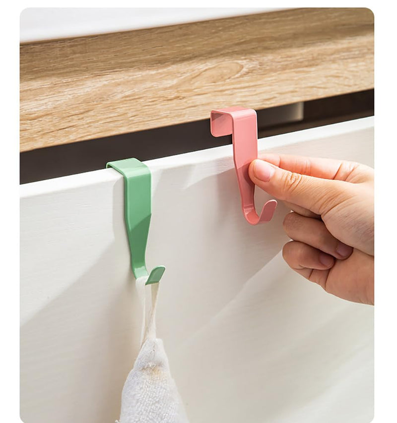 [Australia - AusPower] - Over The Cabinet Door Hooks Door Hanger 4Pack Single Hook (White) White 