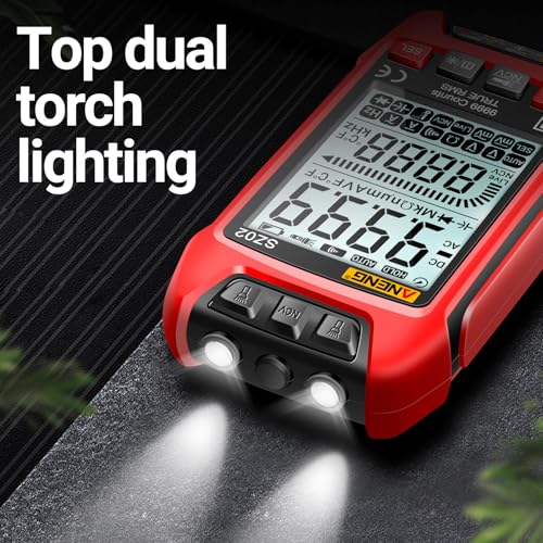 ANENG SZ02 digital multimeter tester with TRMS 9999-count display and multicolored auto-ranging design