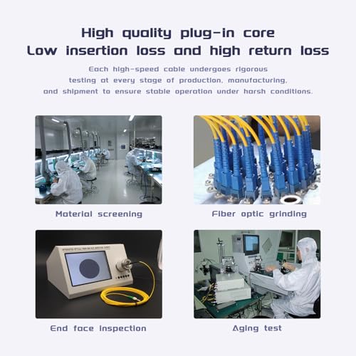 Buacoz singlemode MPO/APC fiber optic loopback tester cable, 12-core female MPO adapter for testing applications