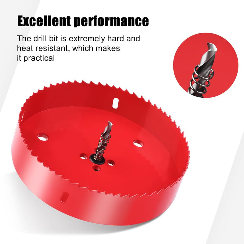 [Australia - AusPower] - EMSTAR 4 Inch M42 HSS Bi-Metal Hole Cutter, Triangular Shank Hole Saw Drill Bit with Spring, for Wood, Plywood, Plastic, Gypsum Board, Thin Metal Sheets 