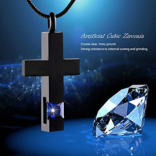 Urn Necklaces for Ashes, Cremation Necklack for Ashes, Urn Necklaces for Ashes for Women, Cremation Jewelry Locket Stainless Steel Keepsake Waterproof Memorial Pend… black cross pendant