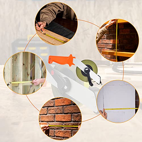50M Steel Tape Measure with Ergonomic Handle | Langes 50-m-Stahlband mit gut greifbarem Gehäuse für Streckenmessungen auf Baustellen, im Garten und bei Außenarbeiten.