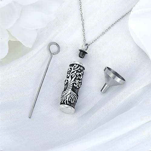 VONALA Tree of Life Necklace 925 Sterling Silver Filigree Family Tree Pendant Necklace Tree Jewellery Gift for Women Her Urn