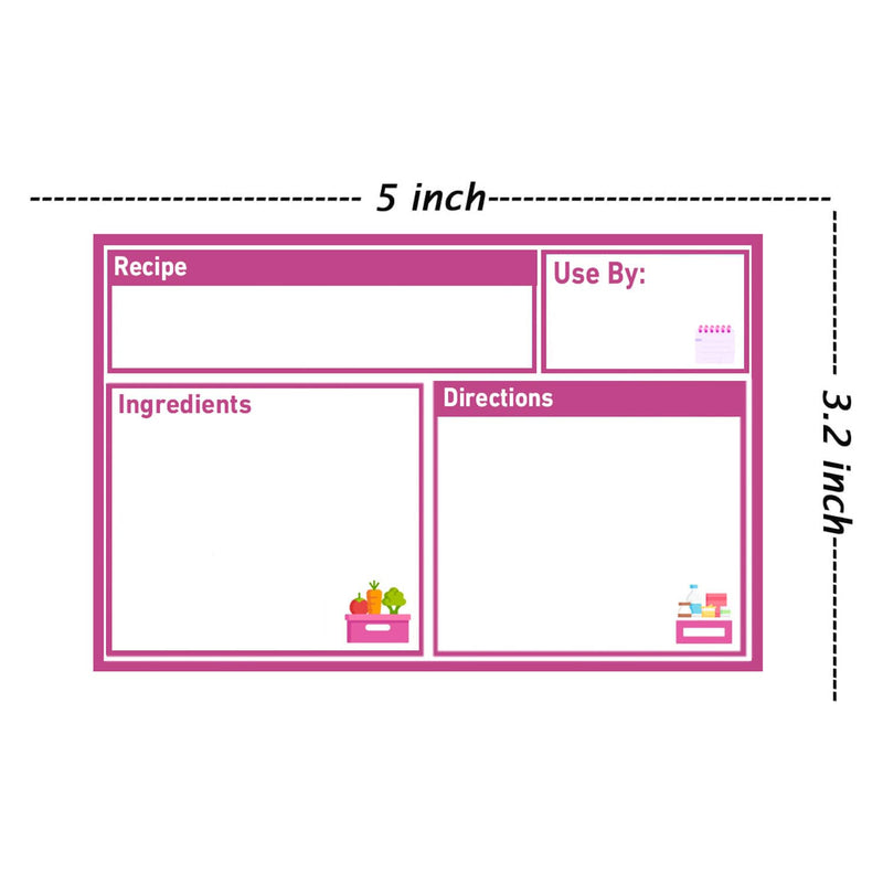 Freezer Meal Labels,3.2 X 5 Inches Freezer Pantry Labels for Bags Oil and Water Resistant Food Storage, Bags Meal with Instructions(50 Pcs) Purple