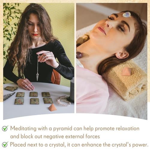 Lineshading Solid Copper Pyramid Purple Gold Giza Shaped for Meditation 1.25 Inch Meditation Pyramid for Balancing Reiki Chakras, Healing Body, Focused Recharging Positive Energy in Home Office