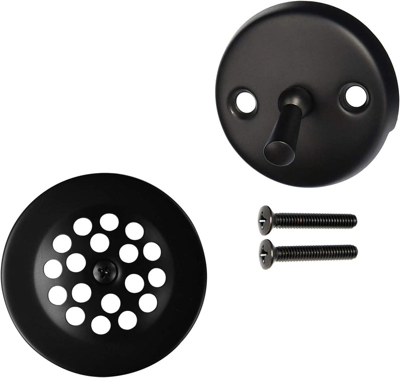 Westbrass R92-62 3-1/8" Trip Lever Tub Trim Set with 2-Hole Overflow Faceplate, Matte Black 1 Pack