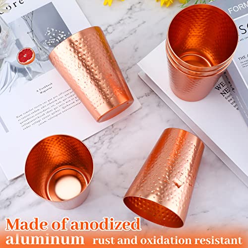 Nuogo 12 Pcs Aluminum Drink Cups, 14 oz Metal Water Tumbler, Copper Color