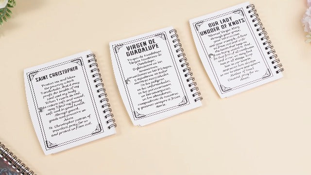 Humyoun 60 Pcs Catholic Gift Bulk Inspirational Saint Spiral Prayer Journals with Pen Christian Scripture Notebook Holy Week Religious Gift for Women Men Church Members (Classic) Classic