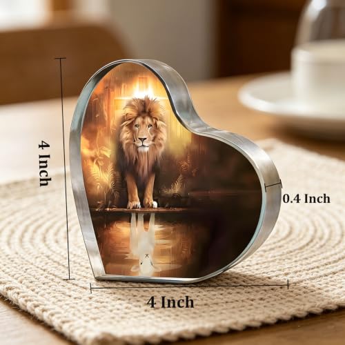 Lion of Judah & Lamb Religious Home Decor for Friends Gifts Acrylic 4x4Inch Lion-Lamb