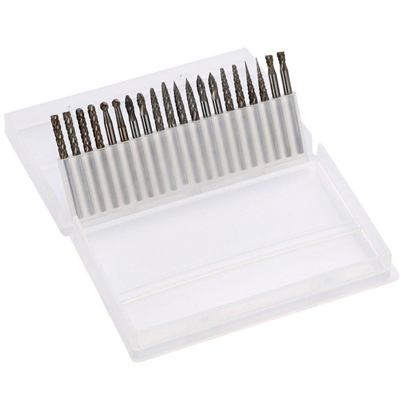 Yakamoz 20 Pieces Tungsten Carbide Double Cut Rotary Burr Set with 3 mm (1/8 Inch) Shank and 3 mm (1/8 Inch) Head Size 20pcs 3x3