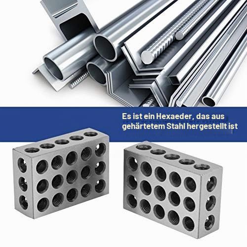 2 Pieces 25 x 50 x 75 mm Precision Blocks, 23 Holes Clamping Blocks Metric, Rotary Tools Precision for Machine Tool Matched Machinist 123 Hardened Milling Tool 1-2-3 Holes