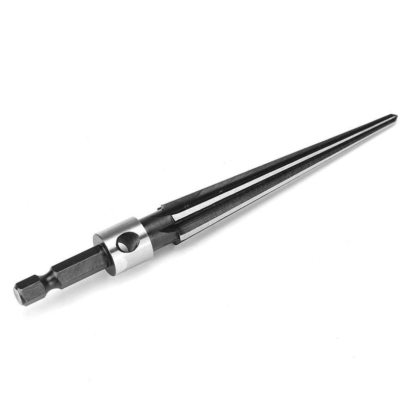 Handheld T Shape Tapered Hex Reamer Bridge Pin Hole Carbon Steel, Handle Drilling Tool for Taper Holes on Top of Planks, Chamfering, Screw Sinking Holes