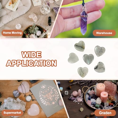 PATIKIL Heart Crystals Stone, 20 Pcs Natural Crystal Polished Love Gemstone Rose Quartz Pocket Bulk Set Balancing Meditation Gifts for Mother Women Birthday, Gray