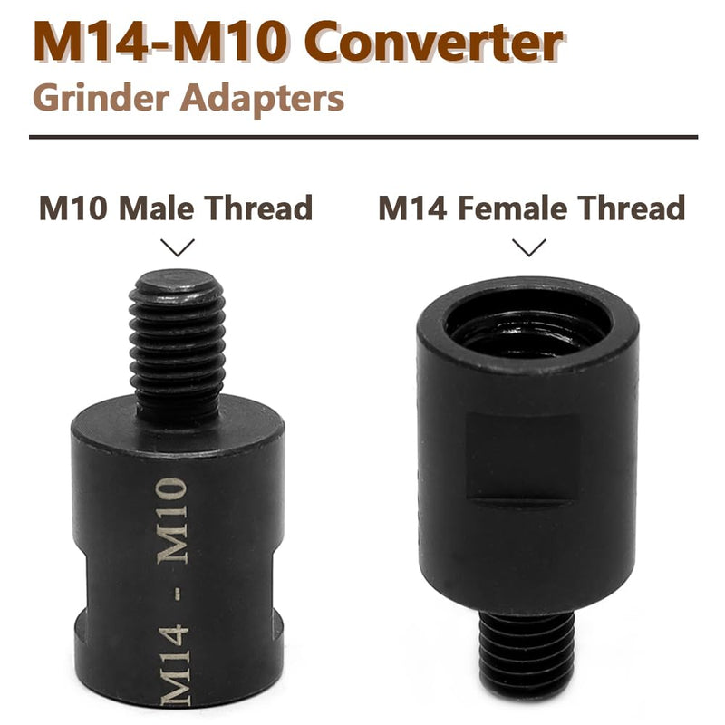 [Australia - AusPower] - Aoyswuz Pack of 2 Angle Grinder Converter Adapter Suit Alloy Steel M14 to M10 Thread Converter for Angle Grinder Polisher Drill Interface 
