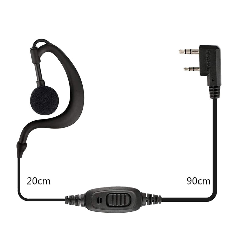 [Australia - AusPower] - Retevis Case of 10, Two Way Radio Earpiece with Mic Single Wire Earhook Headset Compatible with Baofeng BF-888S UV-5R H-777 RT22 Arcshell AR-5 Walkie Talkies 