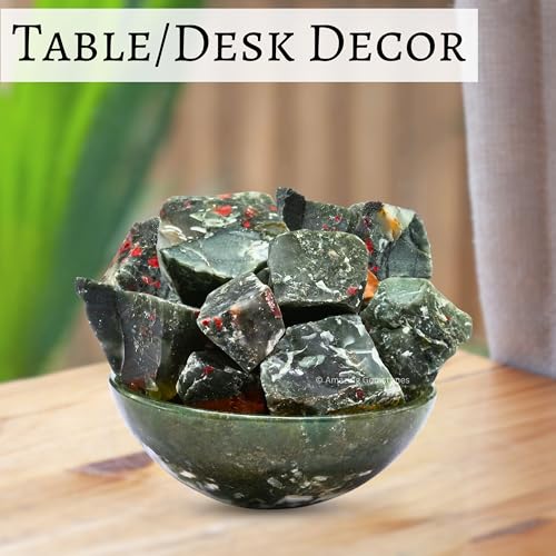 Amazing Gemstone African Bloodstone Raw Crystals and Healing Stones, Natural Rocks for Tumbling and DIY Raw Stones and Crystals (1 lb) 1 Pound