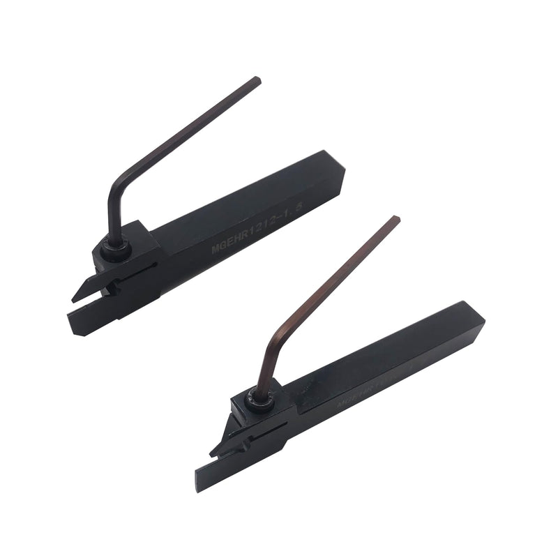 [Australia - AusPower] - 3/8" 1/2" Grooving Cut-Off Tool Holder MGEHR with 10pcs MGMN150 Tin Coated Indexable Carbide Grooving Inserts 1.5mm Width Carbide Blade for Steel (MGMN150 with 2pcs Tool Holder) MGMN150 with 2pcs tool holder 