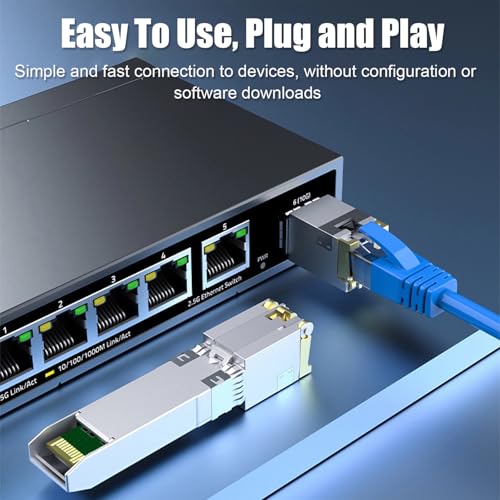 Copper Module SFP-RJ45 10G 30 Meters, SFP+ Transceiver Module 10GBase-T Compatible with Cisco SFP-10G-TS, D-Link (x2, 10GBase-T: 30m) Pack of 2