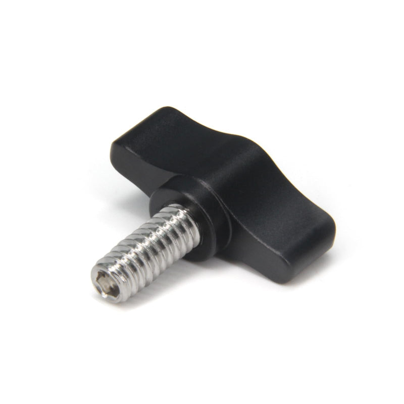 [Australia - AusPower] - 4pcs 1/4"-20 x 1/2" Thumb Screw Stainless Steel Standard/Coarse Thread Black Aluminum Knob 1/2" 
