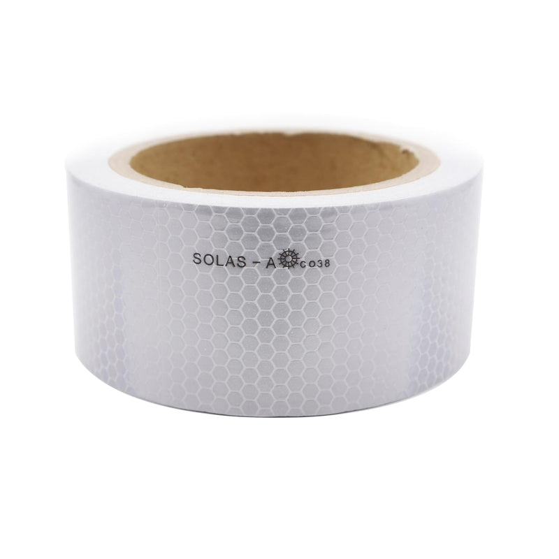 Solas Reflective Marine Tape Silver Waterproof Glass Bead Safety Warning Tape High Adhesive(2IN X 32FT) 5CM X 10M Universal Application for Cars, Trailers, Boats, Motorcycles